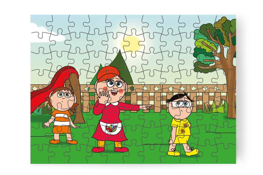 Tamás a Büntifa alá kerül – 88 darabos karton puzzle | Tamás és a rosszalkodás
