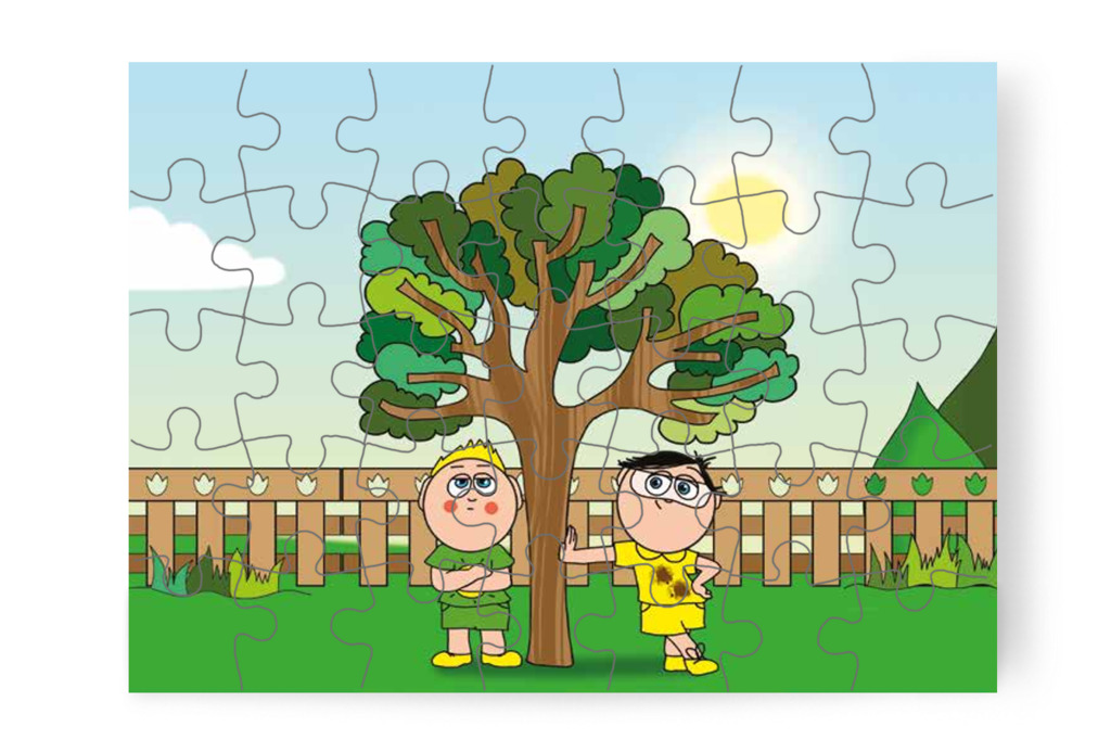 Patrik is a Büntifánál áll – 35 darabos karton puzzle | Tamás és a rosszalkodás