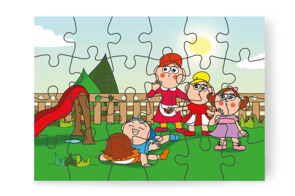 Ádám és Márky birkózni kezd – 24 darabos karton puzzle | Tamás és a rosszalkodás