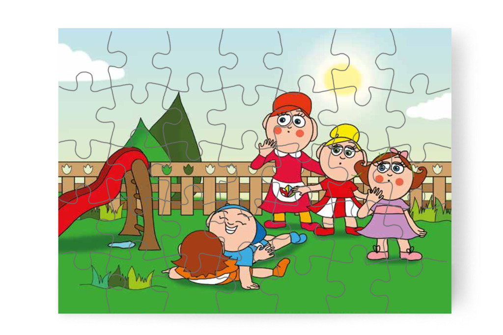 Ádám és Márky birkózni kezd – 35 darabos karton puzzle | Tamás és a rosszalkodás