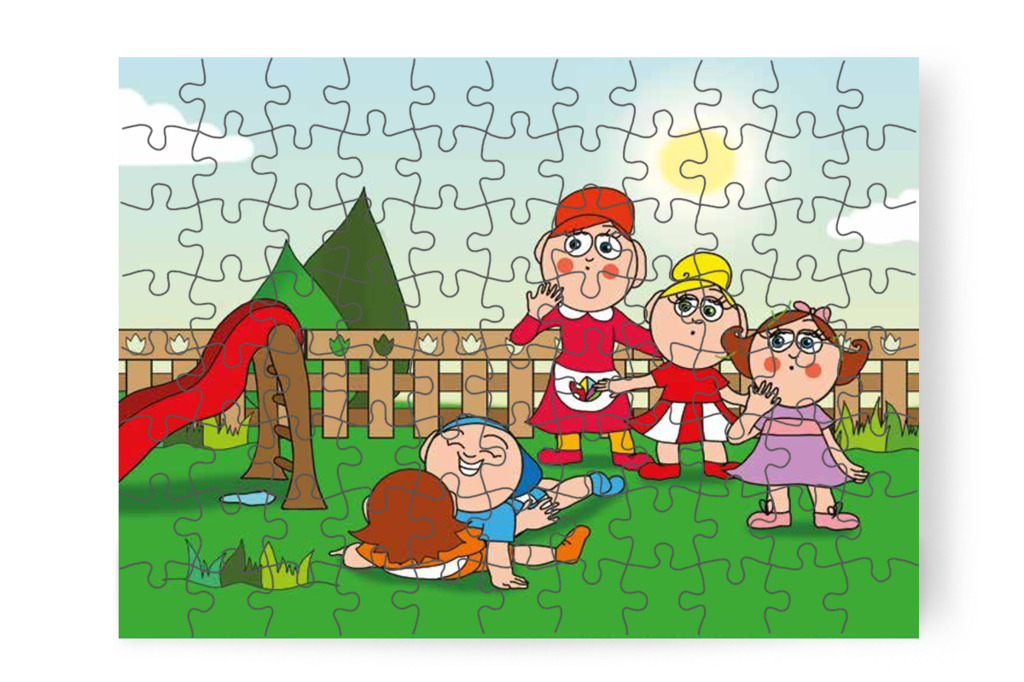 Ádám és Márky birkózni kezd – 88 darabos karton puzzle | Tamás és a rosszalkodás