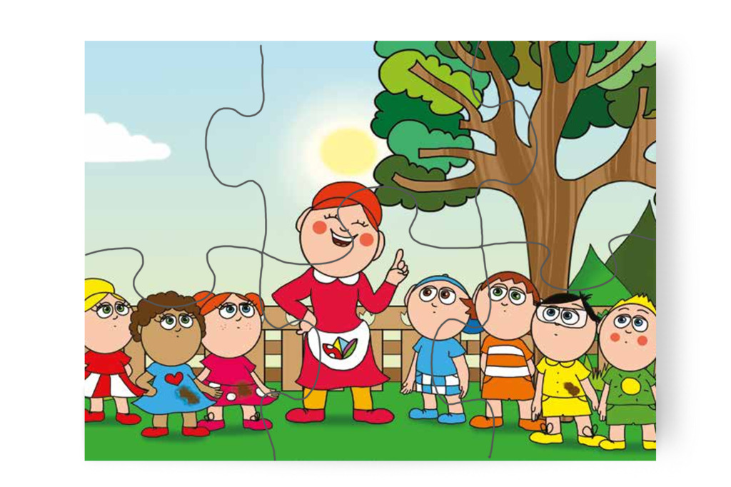 Óvónéni a gyerekkorára emlékezik – 6 darabos karton puzzle | Tamás és a rosszalkodás