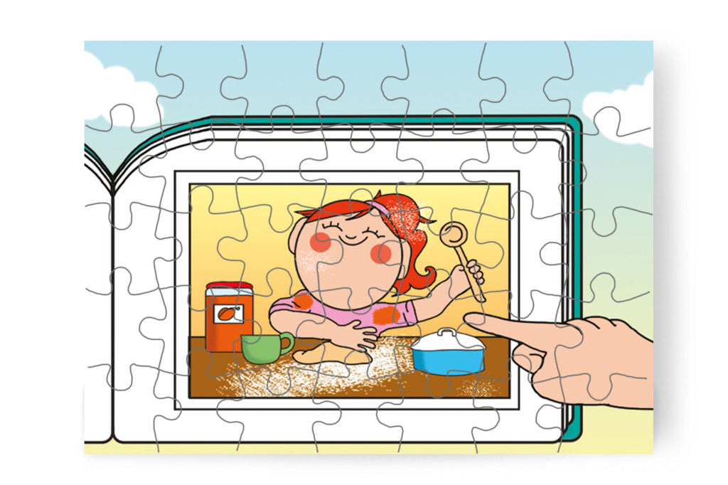 Óvónéni lekváros szoknyája előkerül – 35 darabos karton puzzle | Tamás és a rosszalkodás