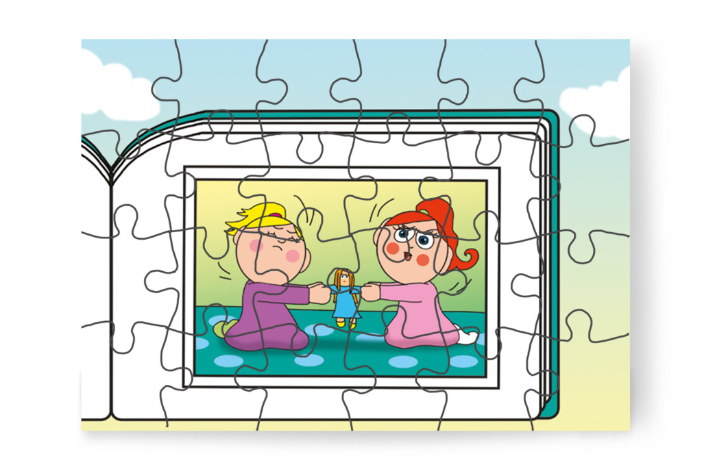 Óvónéni és Nelli is veszekedett – 24 darabos karton puzzle | Tamás és a rosszalkodás