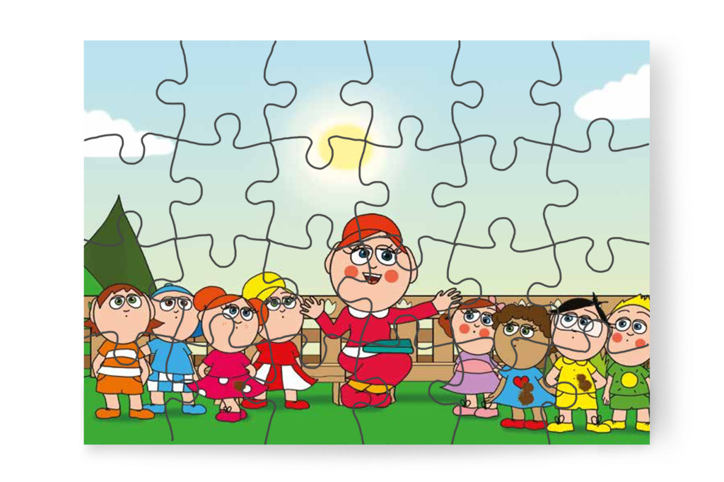 Óvónéni igazat ad a gyerekeknek – 24 darabos karton puzzle | Tamás és a rosszalkodás