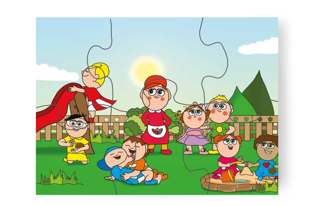 Újra szabad az udvari játék – 6 darabos karton puzzle | Tamás és a rosszalkodás
