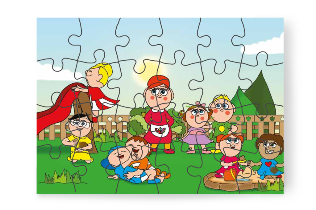 Újra szabad az udvari játék – 24 darabos karton puzzle | Tamás és a rosszalkodás
