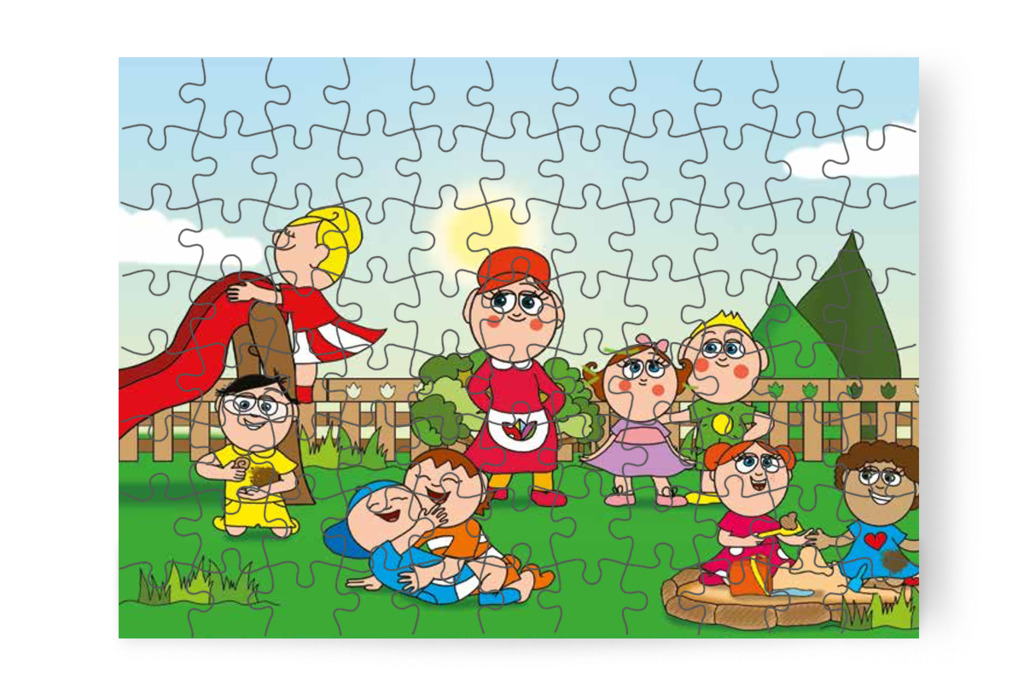 Újra szabad az udvari játék – 88 darabos karton puzzle | Tamás és a rosszalkodás