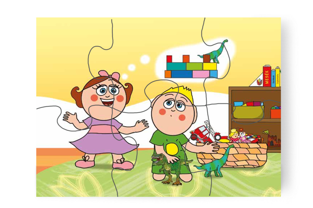 Natali dínót kér Patriktól – Patrik és az irigység puzzle, 6 darab [TC34-03-P06]