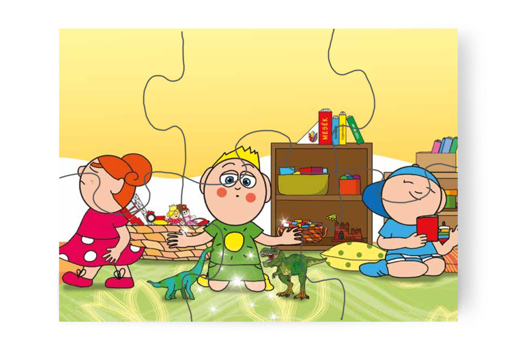 Eltűnik a játék kígyó – Patrik és az irigység puzzle, 6 darab [TC34-08-P06]