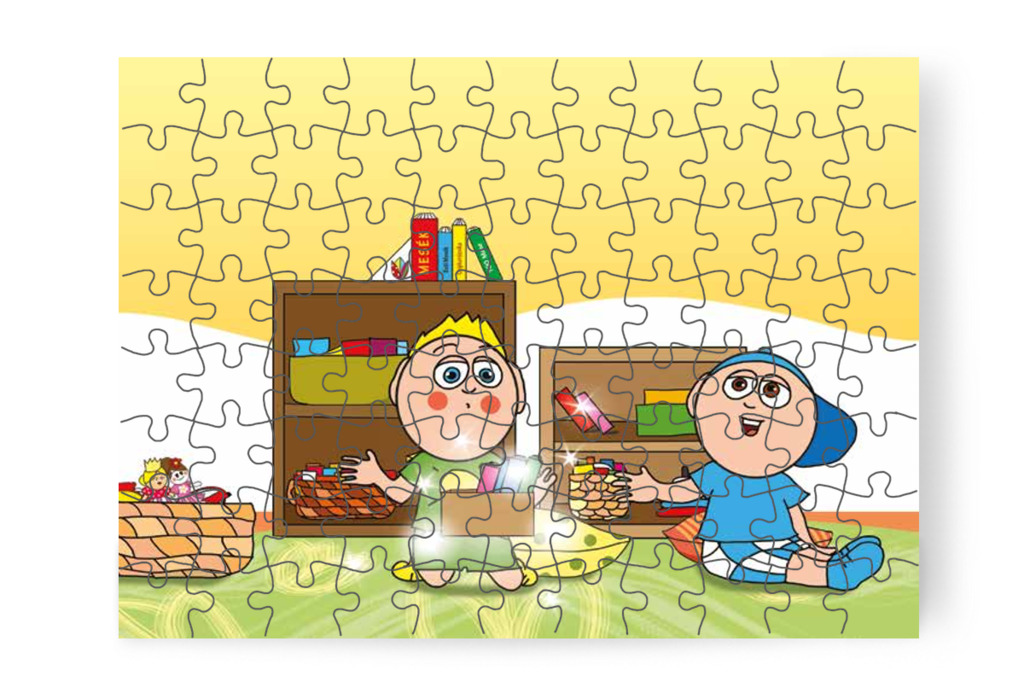 A kék mesekönyv is eltűnik – Patrik és az irigység puzzle, 88 darab [TC34-12-P88]