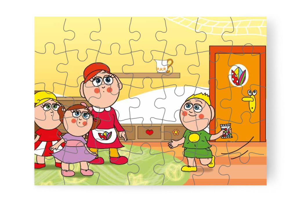 Patrik gumicukrot hoz – Patrik és az irigység puzzle, 35 darab [TC34-20-P35]
