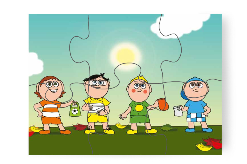 A fiúk gyűjtőedényei – Márky és a gesztenyeszedés puzzle, 6 darab [TC35-03-P06]