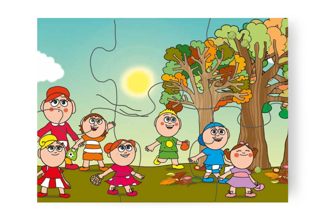Megérkeznek a parkba – Márky és a gesztenyeszedés puzzle, 6 darab [TC35-05-P06]