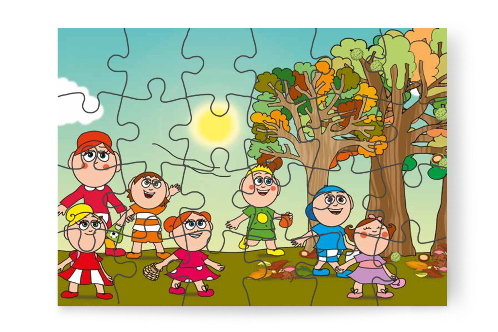 Megérkeznek a parkba – Márky és a gesztenyeszedés puzzle, 24 darab [TC35-05-P24]