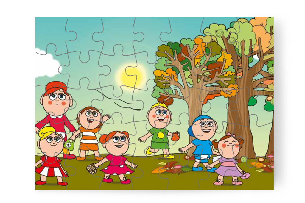 Megérkeznek a parkba – Márky és a gesztenyeszedés puzzle, 35 darab [TC35-05-P35]