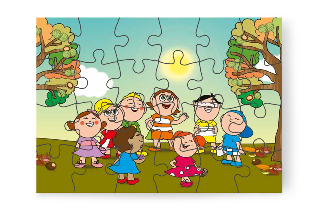 Gesztenyeszedő versenyt rendeznek – Márky és a gesztenyeszedés puzzle, 24 darab [TC35-06-P24]