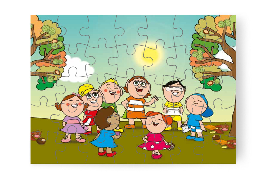 Gesztenyeszedő versenyt rendeznek – Márky és a gesztenyeszedés puzzle, 35 darab [TC35-06-P35]