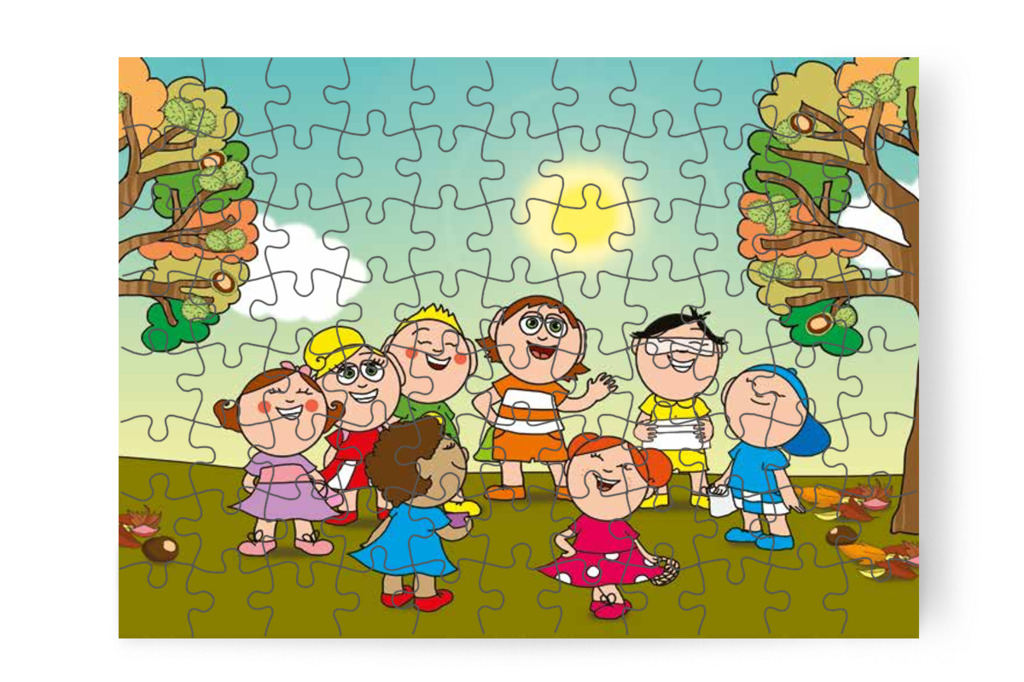 Gesztenyeszedő versenyt rendeznek – Márky és a gesztenyeszedés puzzle, 88 darab [TC35-06-P88]