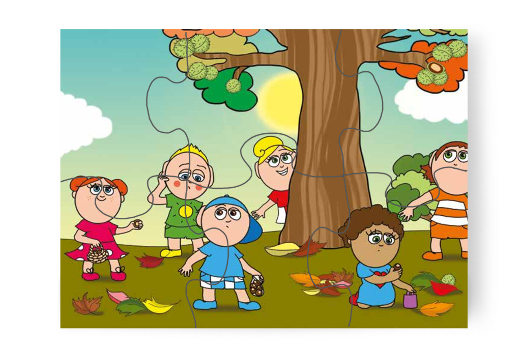 Fogynak a gesztenyék – Márky és a gesztenyeszedés puzzle, 6 darab [TC35-07-P06]