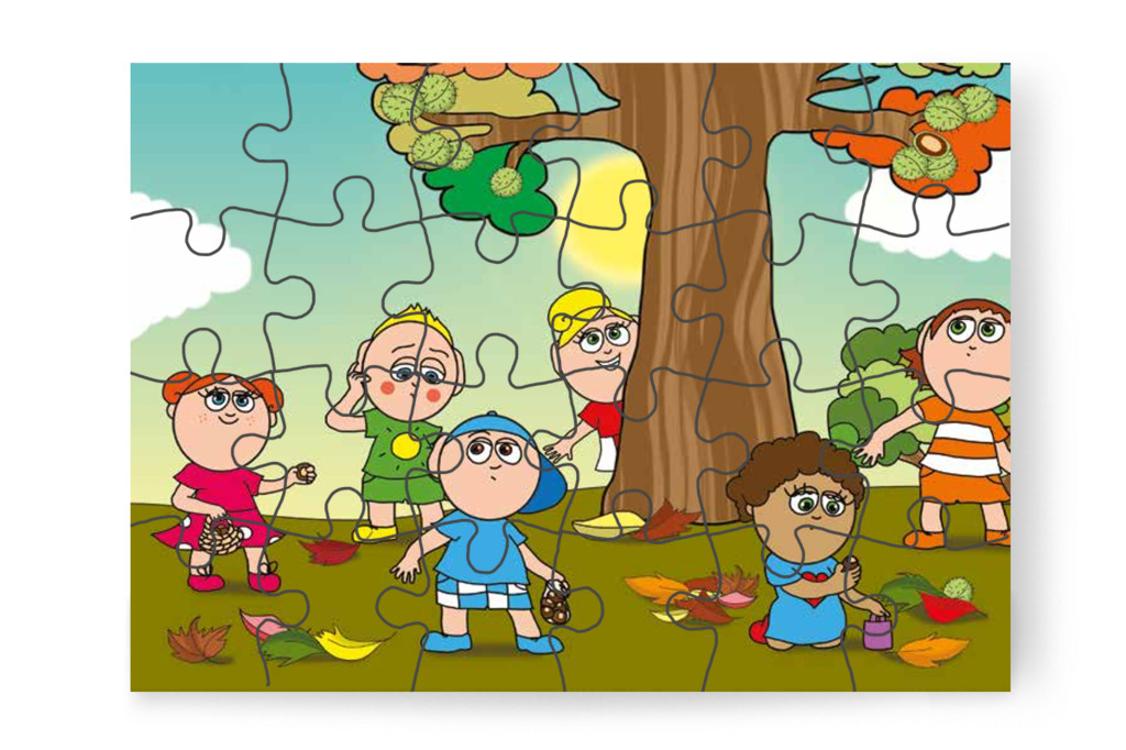 Fogynak a gesztenyék – Márky és a gesztenyeszedés puzzle, 24 darab [TC35-07-P24]