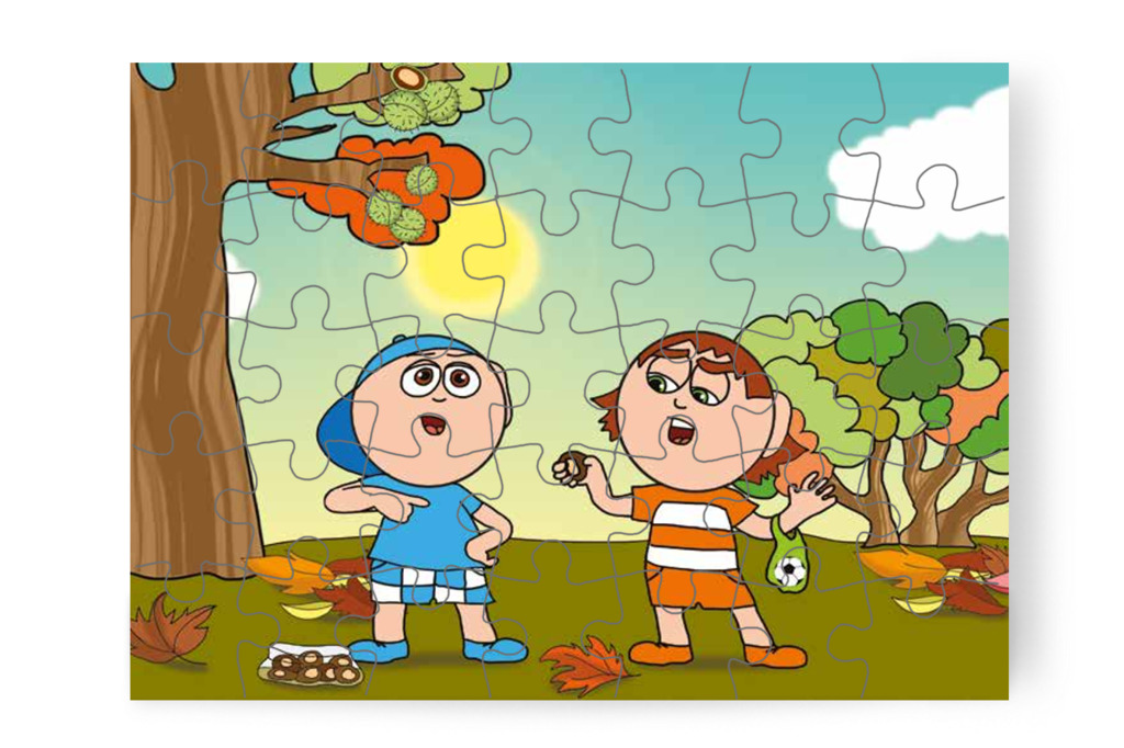 Vita az utolsó gesztenyén – Márky és a gesztenyeszedés puzzle, 35 darab [TC35-09-P35]