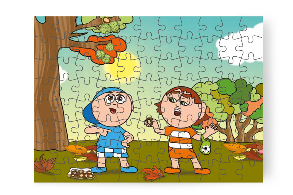Vita az utolsó gesztenyén – Márky és a gesztenyeszedés puzzle, 88 darab [TC35-09-P88]