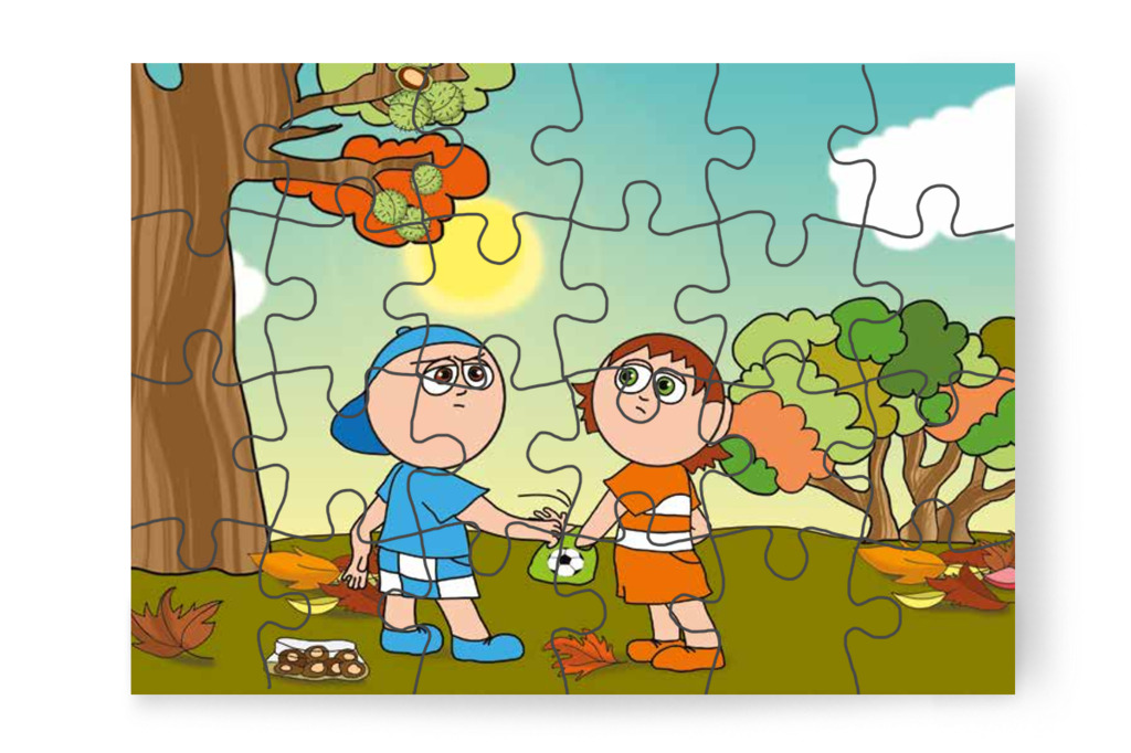 Márky megrántja a szatyrot – Márky és a gesztenyeszedés puzzle, 24 darab [TC35-10-P24]