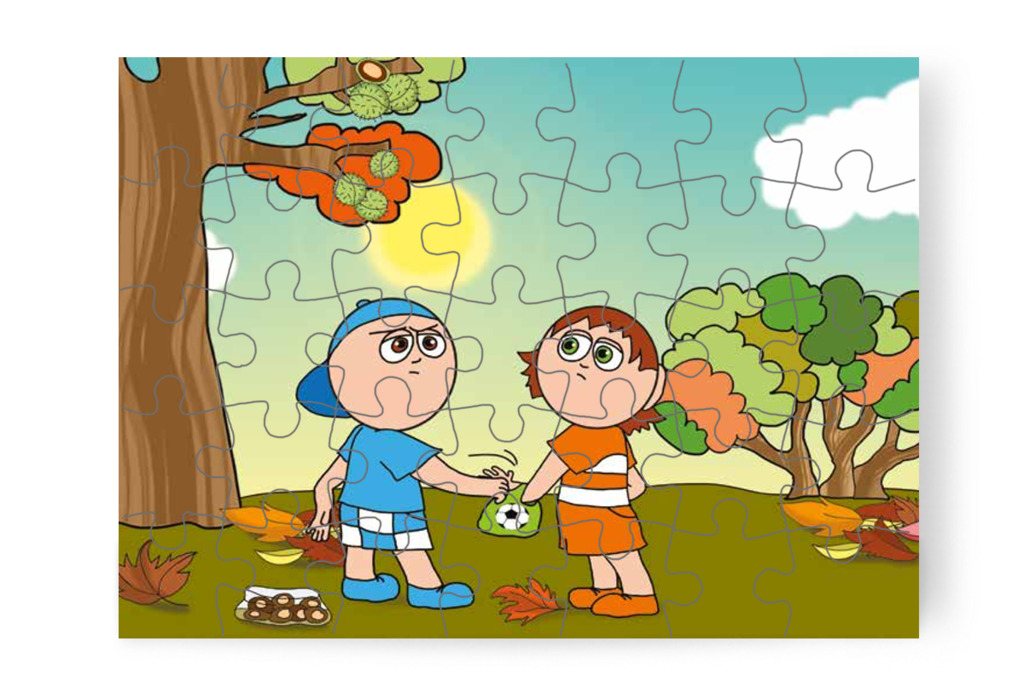 Márky megrántja a szatyrot – Márky és a gesztenyeszedés puzzle, 35 darab [TC35-10-P35]