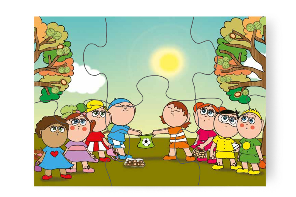 A többiek odasereglenek – Márky és a gesztenyeszedés puzzle, 6 darab [TC35-11-P06]