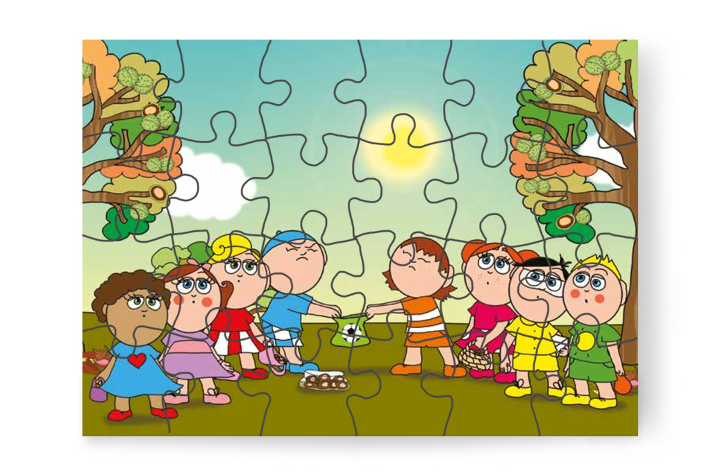 A többiek odasereglenek – Márky és a gesztenyeszedés puzzle, 24 darab [TC35-11-P24]