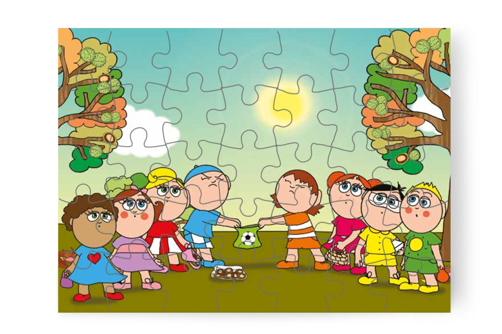 A többiek odasereglenek – Márky és a gesztenyeszedés puzzle, 35 darab [TC35-11-P35]