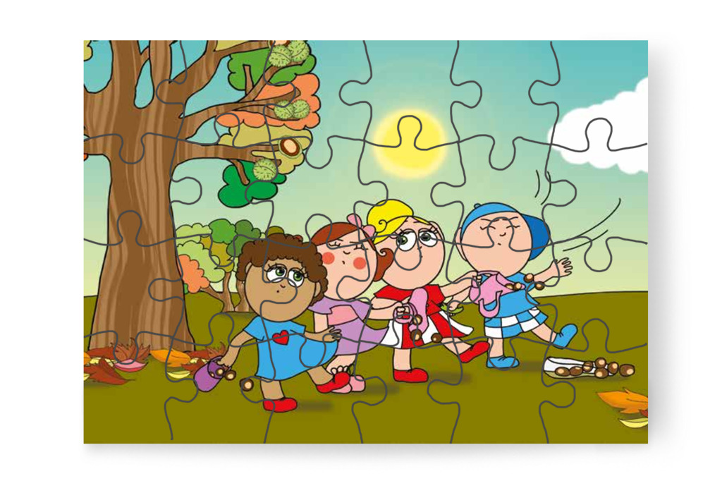 A gyerekek egymásnak esnek – Márky és a gesztenyeszedés puzzle, 24 darab [TC35-13-P24]