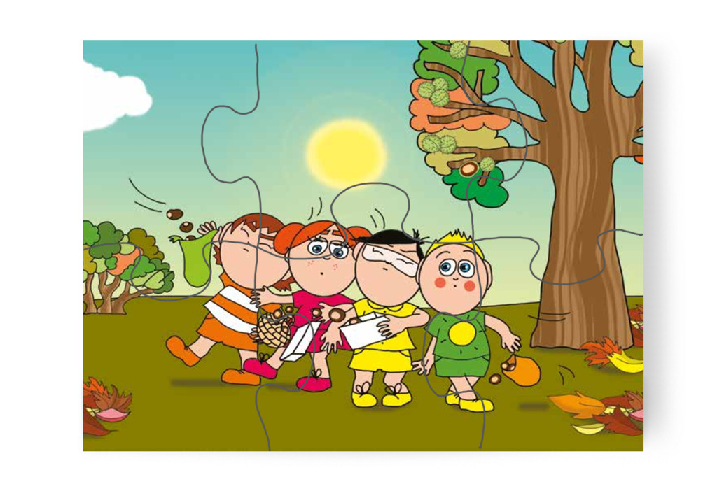 Szétgurulnak a gesztenyék – Márky és a gesztenyeszedés puzzle, 6 darab [TC35-14-P06]
