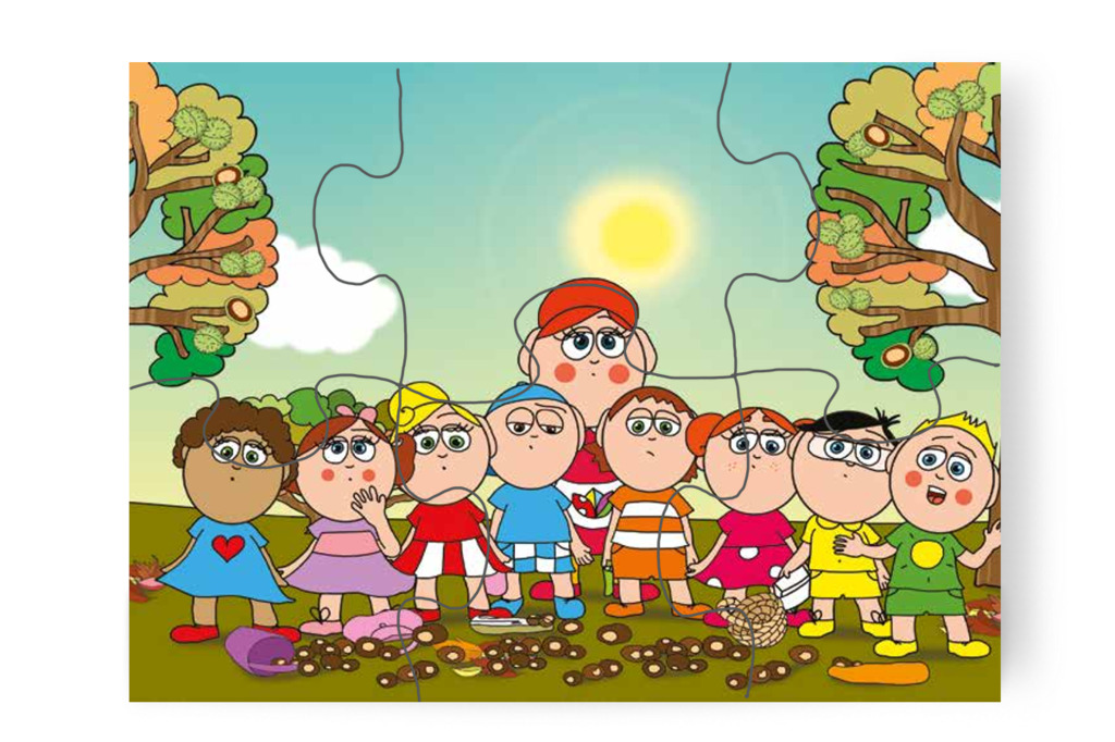 Patrik a verseny miatt aggódik – Márky és a gesztenyeszedés puzzle, 6 darab [TC35-15-P06]