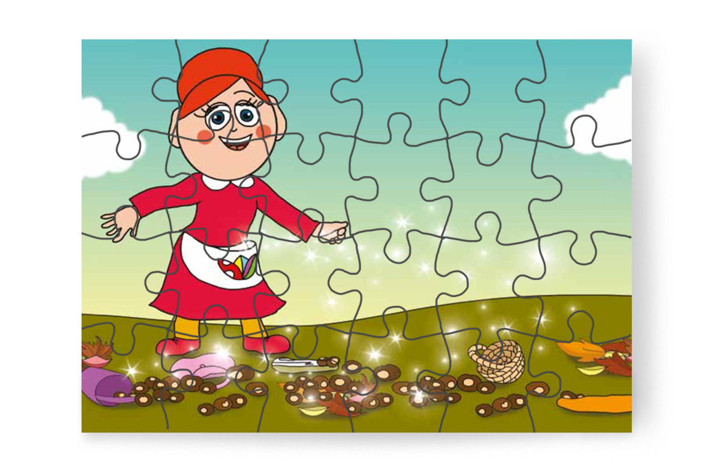 Óvónéni varázsport szór – Márky és a gesztenyeszedés puzzle, 24 darab [TC35-17-P24]