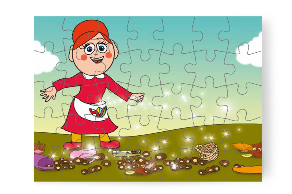 Óvónéni varázsport szór – Márky és a gesztenyeszedés puzzle, 35 darab [TC35-17-P35]