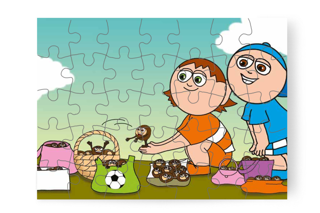 Klára kosarába teszik – Márky és a gesztenyeszedés puzzle, 35 darab [TC35-24-P35]