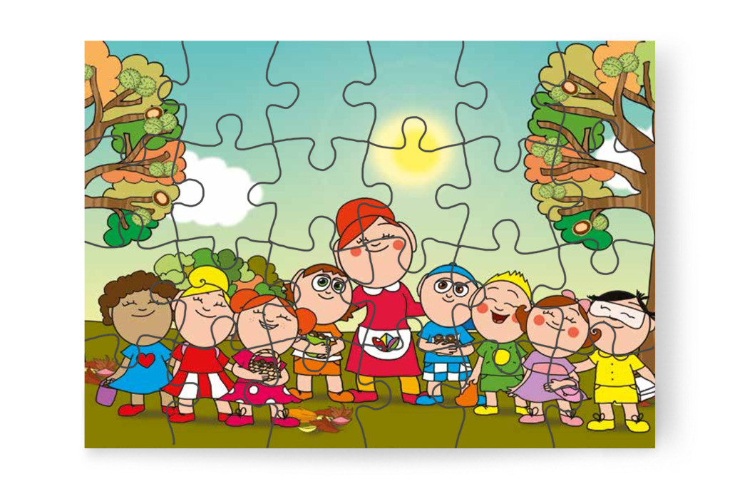 Klára nyeri a versenyt – Márky és a gesztenyeszedés puzzle, 24 darab [TC35-25-P24]