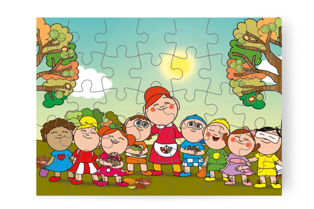 Klára nyeri a versenyt – Márky és a gesztenyeszedés puzzle, 35 darab [TC35-25-P35]
