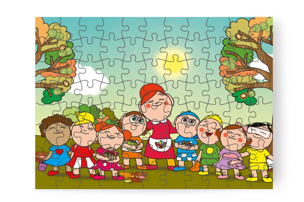 Klára nyeri a versenyt – Márky és a gesztenyeszedés puzzle, 88 darab [TC35-25-P88]
