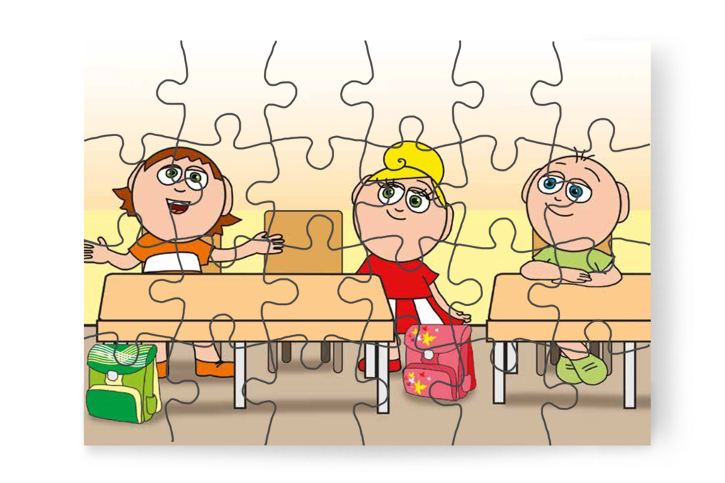 Ádám padtársnak hívja Katát – Kata első napja az iskolában puzzle, 24 darab [TC36-05-P24]