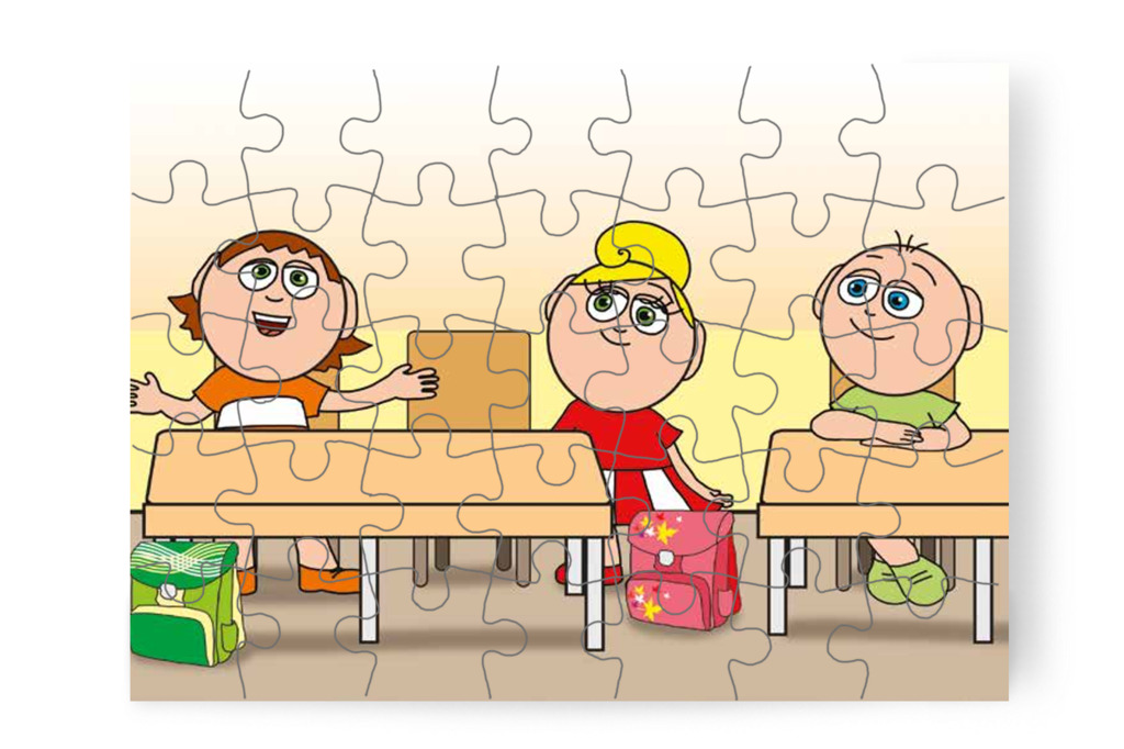 Ádám padtársnak hívja Katát – Kata első napja az iskolában puzzle, 35 darab [TC36-05-P35]