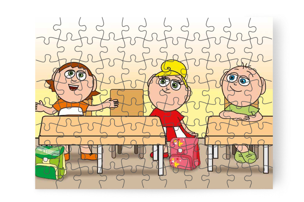 Ádám padtársnak hívja Katát – Kata első napja az iskolában puzzle, 88 darab [TC36-05-P88]