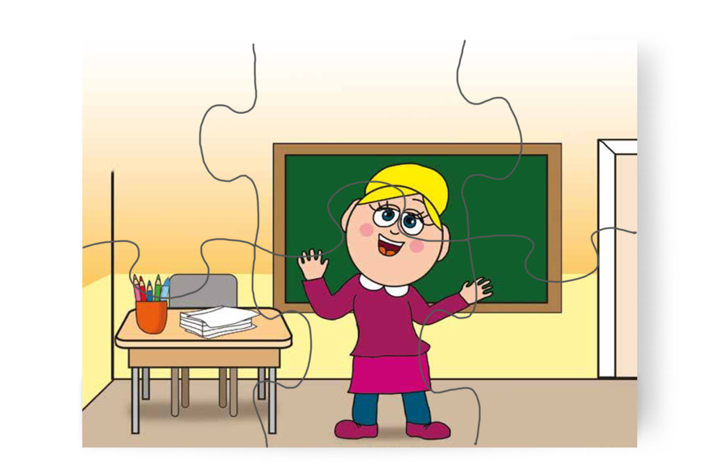 Nelli néni bemutatkozik – Kata első napja az iskolában puzzle, 6 darab [TC36-09-P06]