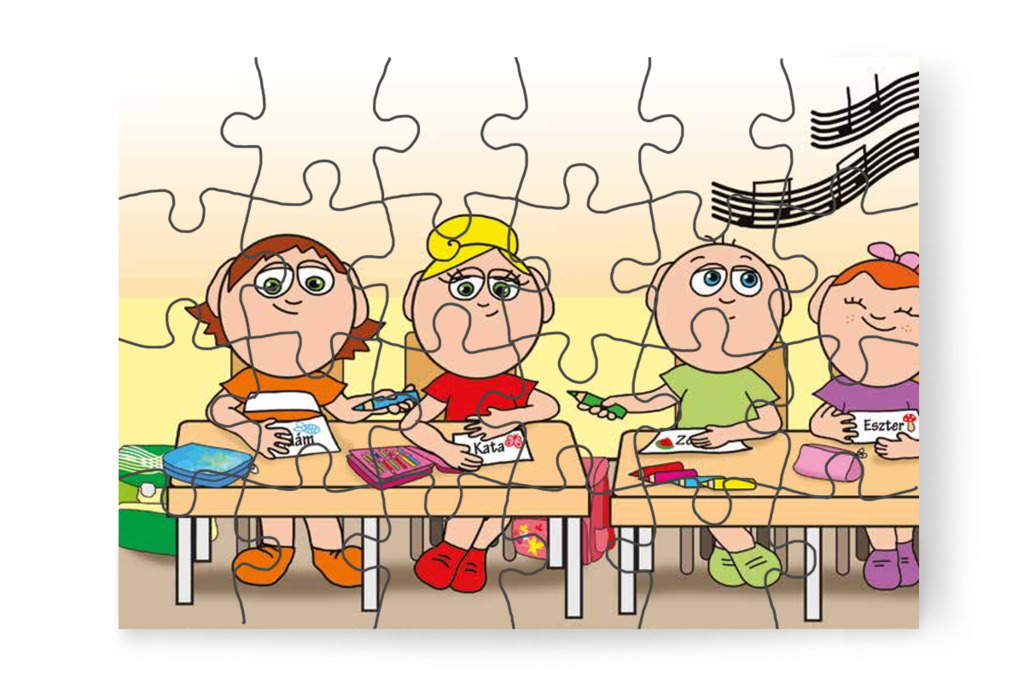 Kata és Ádám lerajzolja a jelét – Kata első napja az iskolában puzzle, 24 darab [TC36-12-P24]