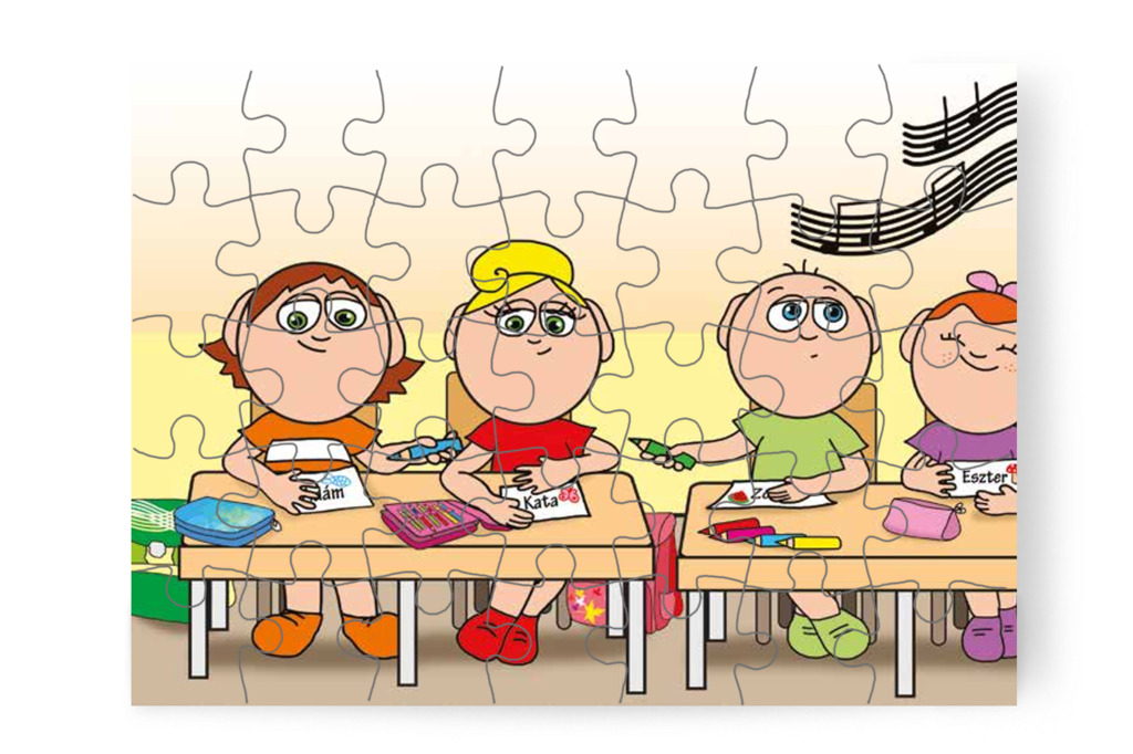 Kata és Ádám lerajzolja a jelét – Kata első napja az iskolában puzzle, 35 darab [TC36-12-P35]