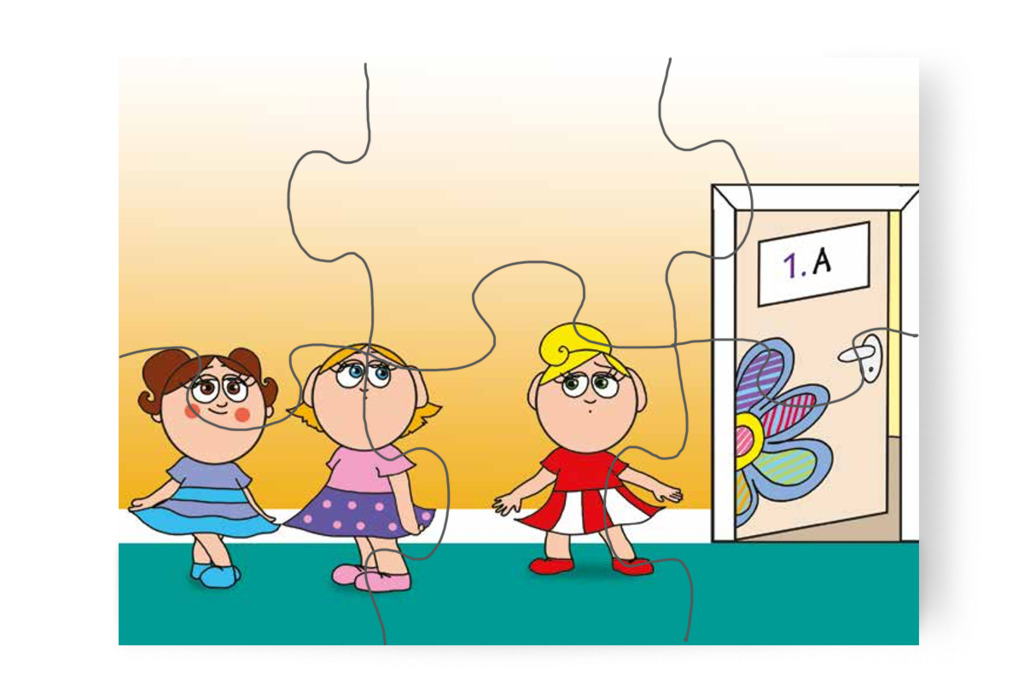 Kata egyedül áll a szünetben – Kata első napja az iskolában puzzle, 6 darab [TC36-13-P06]