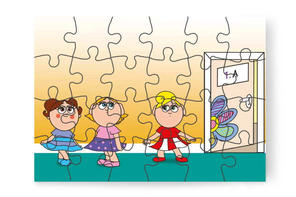Kata egyedül áll a szünetben – Kata első napja az iskolában puzzle, 24 darab [TC36-13-P24]