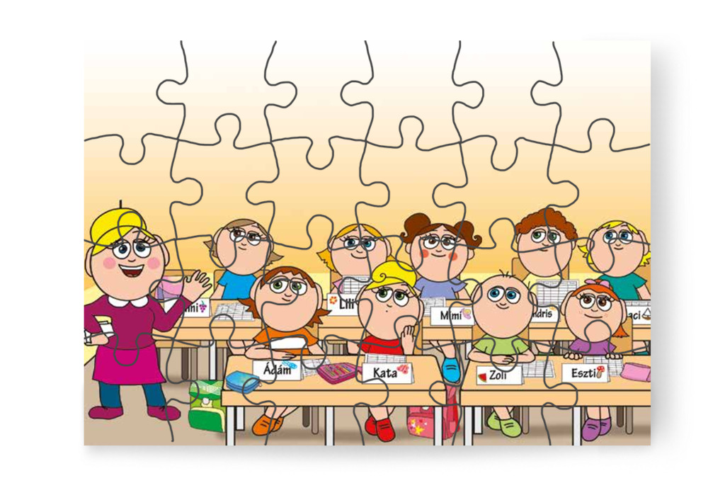 Nelli néni bemutatja az órarendet – Kata első napja az iskolában puzzle, 24 darab [TC36-14-P24]